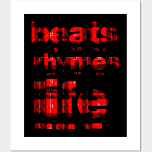 Beats rhymes life (red plaid) Posters and Art